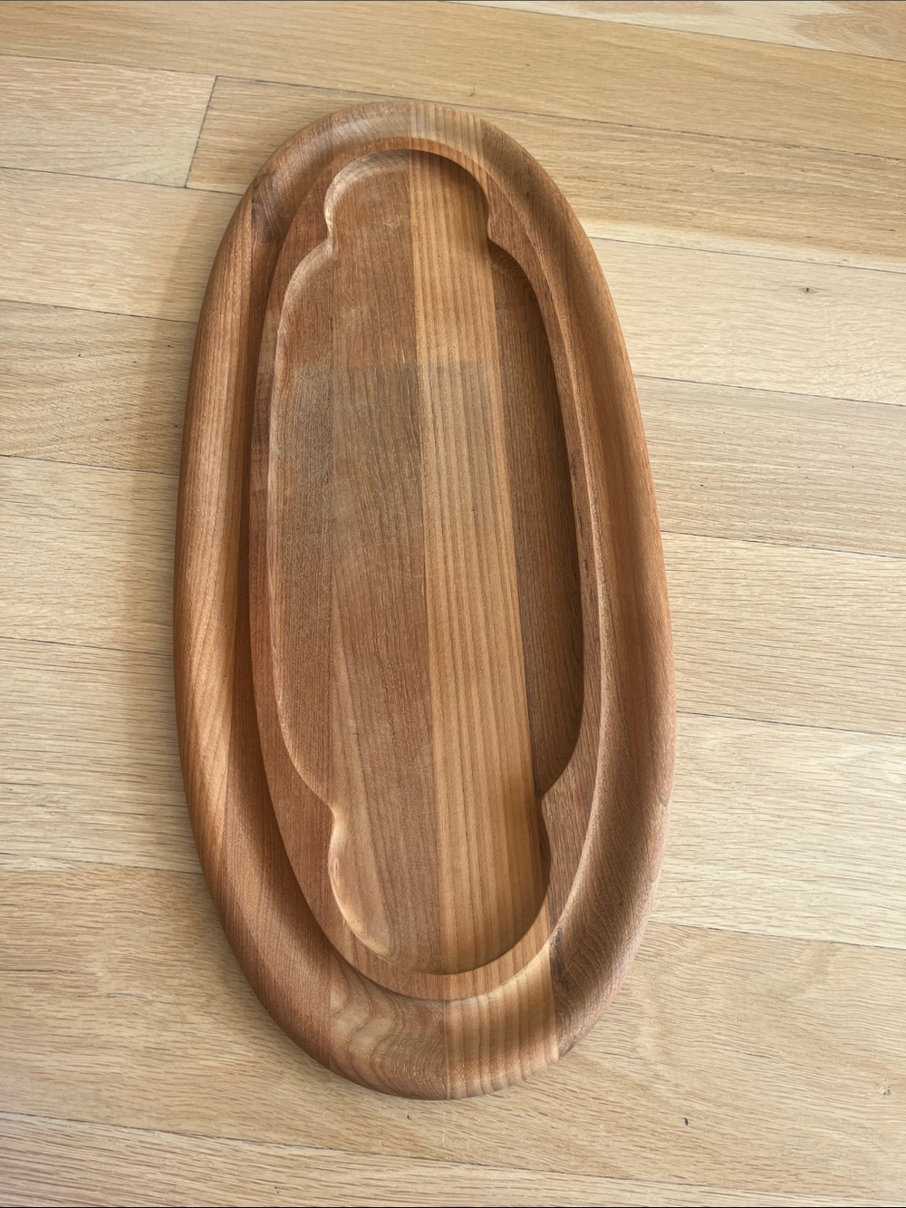 Dansk Wooden Oval Serving Tray - Brown